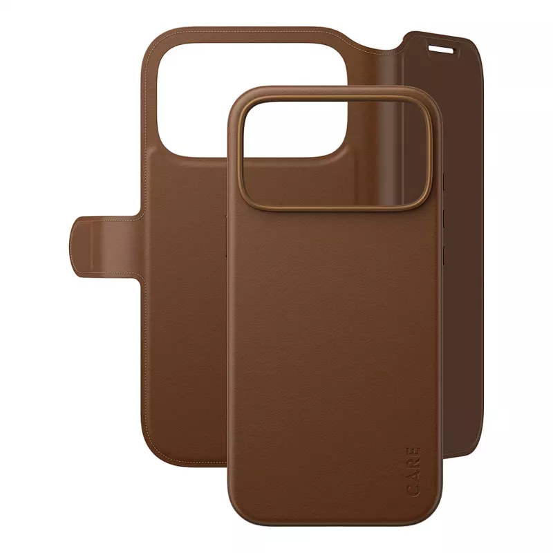 CARE by PanzerGlass Tango 2-in-1 piniginis dėklas rudas su MagSafe, skirtas iPhone 17 Pro Max