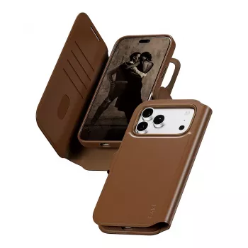 CARE by PanzerGlass Tango 2-in-1 piniginis dėklas rudas su MagSafe, skirtas iPhone 17 Pro Max