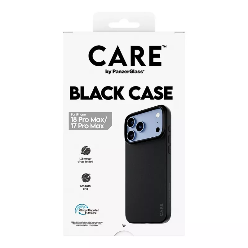 CARE by PanzerGlass TPU dėklas iPhone 17 Pro Max - juodas