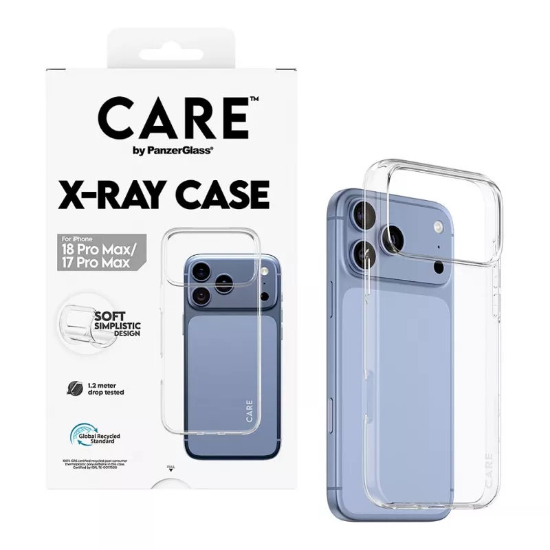 CARE by PanzerGlass X-Ray dėklas iPhone 17 Pro Max - permatomas