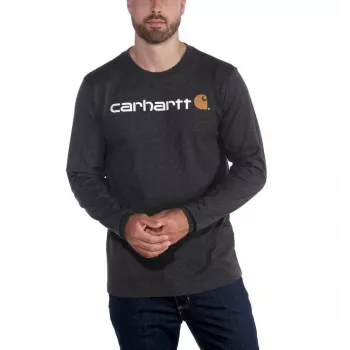 Carhartt Core Logo megztinis ilgomis rankovėmis - Carbon Heather