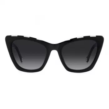 Carolina Herrera HER0129S80S Moteriški katės akies akiniai nuo saulės Havana rudi gradientiniai 55mm