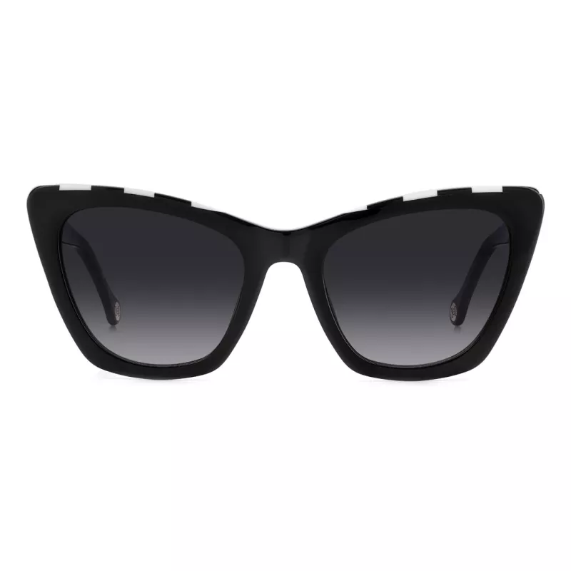 Carolina Herrera HER0129S80S Moteriški katės akies akiniai nuo saulės Havana rudi gradientiniai 55mm