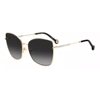CAROLINA HERRERA HER0133S000 Moteriški Akiniai nuo Saulės - Juodas Acetato Rėmelis, Pilki Gradientiniai Lęšiai, 59mm