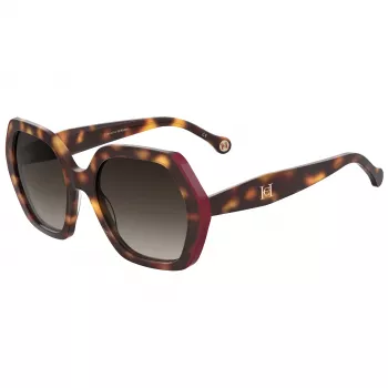 CAROLINA HERRERA HER0181SO63 Moteriški drugelio formos akiniai nuo saulės Havana Brown Gradient 55mm