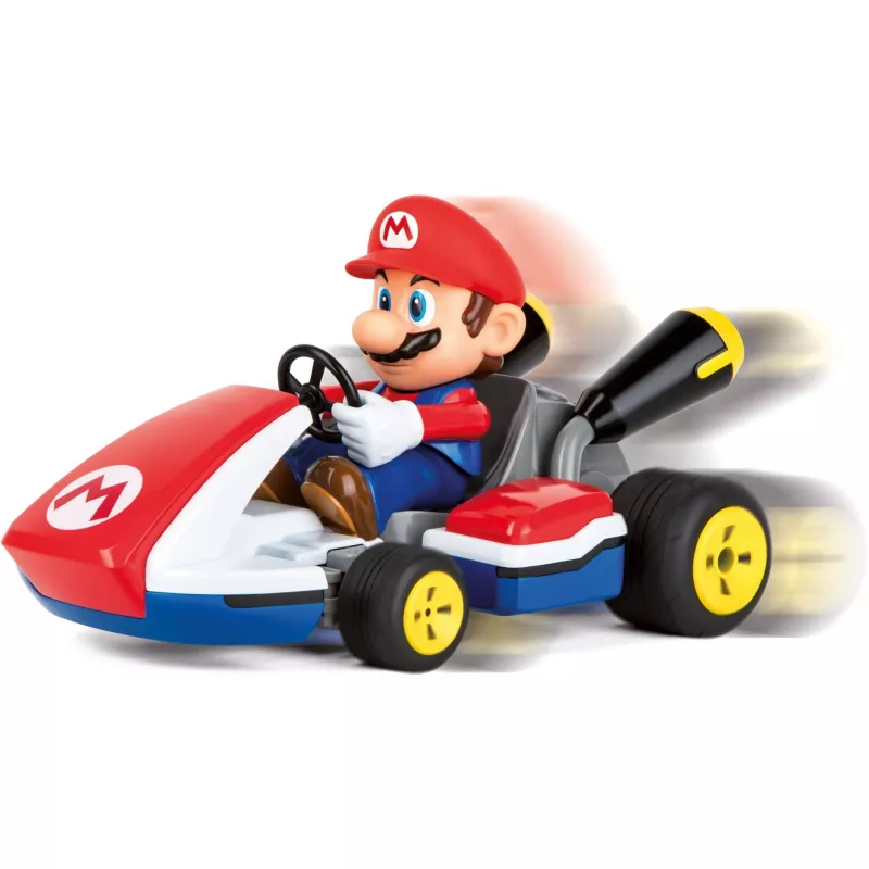 Carrera RC Mario Kart - Mario lenktyninis kartas su garsais raudonas/mėlynas, 1:16