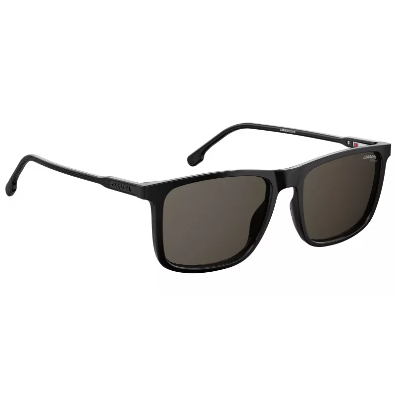 CARRERA Unisex Sunglasses 231-S-807-IR (55/18/145 mm) Juodas acetatinis rėmelis, pilkai sidabriniai veidrodiniai lęšiai
