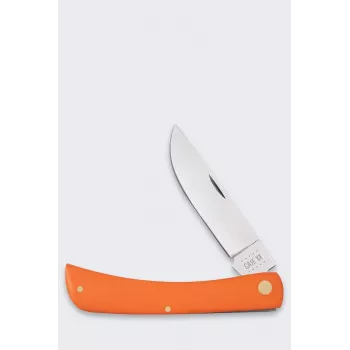 Case Sod Buster SS oranžinis sulankstomas peilis - Tru-Sharp chirurginio nerūdijančio plieno skinner ašmenys, oranžinė sintetinė rankena, slip joint, nagų įpjova, pagaminta JAV