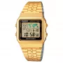 CASIO A500WGA-1 Vyrų Skaitmeninis Laikrodis 39mm Auksinio Atspalvio Nerūdijantis Plienas
