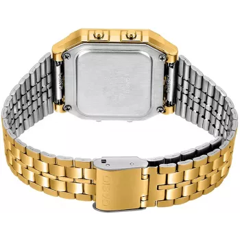 CASIO A500WGA-9 Vyrų Skaitmeninis Laikrodis 39mm Auksinio Tonelio Nerūdijantis Plienas