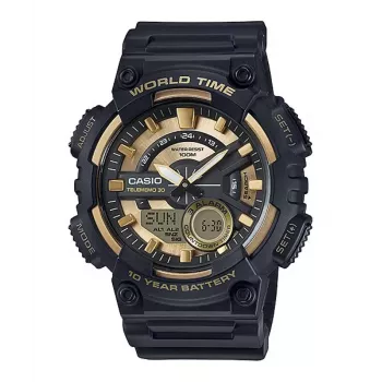 CASIO AEQ110BW-9AVDF Vyriškas Analoginis-Digitalinis Laikrodis, 52,2 mm, Juodas/Baltas