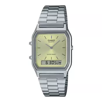 CASIO AQ-230A-9A Unisex Analog-Digital Watch, 38,8mm Gold-tone Stainless Steel