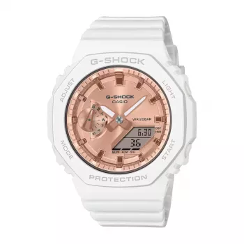 Moterų laikrodis CASIO GMA-S2100MD-7AE Analoginis-Digitalinis Kvarcinis, 46,2mm, Baltas Resino Dirželis