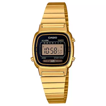 CASIO LA-670WGA-1DF Moteriškas Skaitmeninis Laikrodis Auksinis
