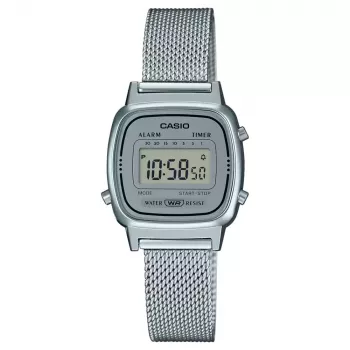 CASIO LA670WEM-7DF Moteriškas Skaitmeninis Laikrodis Sidabrinis 30,3mm