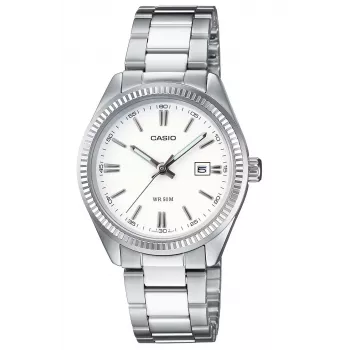 CASIO LTP1302PD7A1V Unisex Analoginis Laikrodis, Sidabrinis Nerūdijantis Plienas, 34.5 x 30.2 x 8,7 mm