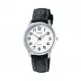 CASIO LTP1303PL7BVE Unisex Analoginis Laikrodis – Nerūdijančio Plieno Korpusas, Juodas Odinis Dirželis, 50m Atsparumas Vandeniui