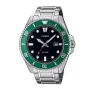 Casio MDV-107D-3AVEF Vyriškas Analoginis Kvarcinis Laikrodis su Žaliu Ciferblatu ir Nerūdijančio Plieno Apyranke, 200m Atsparumas Vandeniui