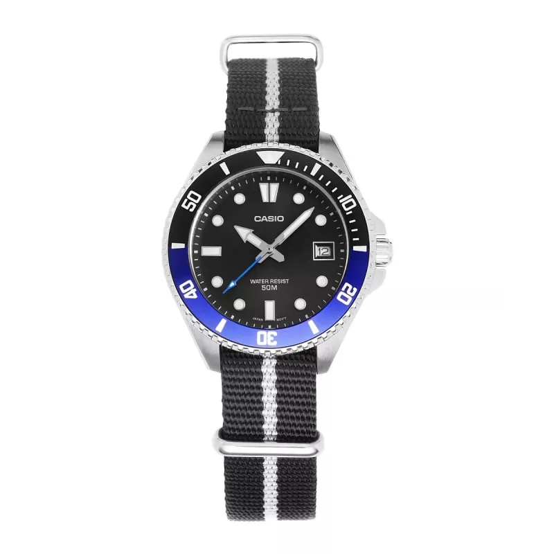 Casio MDV-10C-1A2VEF Vyriškas Nardymo Laikrodis Juodas Nerūdijantis Plienas Derva