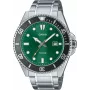 CASIO MDV107D3A2VDF Vyriškas analoginis kvarcinis laikrodis, 42 mm nerūdijantis plienas, žalias ciferblatas, 200 m atsparumas vandeniui