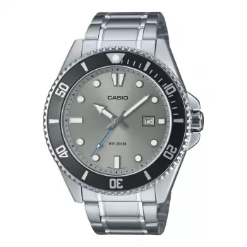 CASIO MDV107D8AVDF Vyriškas Analoginis Kvarcinis Laikrodis, 49,5mm Nerūdijantis Plienas, Juodas Ciferblatas