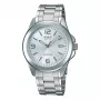 Casio MTP-1215A-7A Vyriškas Analoginis Kvarco Laikrodis su Nerūdijančio Plieno Apyranke, Sidabriniu Ciferblatu, 38,4 mm Korpusu, Dienos-Datos Rodymu, 50 m Atsparumu Vandeniui