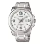 CASIO MTP-1314D-7A Vyriškas analoginis laikrodis su nerūdijančio plieno apyranke ir sidabriniu ciferblatu 44,9 mm