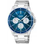 Casio MTP-1374D-2A3 Vyriškas analoginis kvarcinis laikrodis su nerūdijančio plieno juosta, mėlynu ciferblatu, dienos-data, 50m atsparumu vandeniui