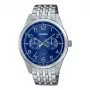 CASIO MTP-E340D-2AVDF Vyriškas analoginis kvarcinis laikrodis 42mm nerūdijančio plieno mėlynu ciferblatu su data