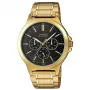 CASIO MTP-V300G-1AUDF Vyrų Analoginis Kvarco Laikrodis, 47mm Auksinio Atspalvio Jonais Dengtas Nerūdijančio Plieno Korpusas, Juodas Ciferblatas, Diena-Data