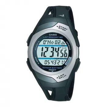 CASIO STR-300C-1VEF Unisex Digitalinis Laikrodis 35,2mm Derva Juoda