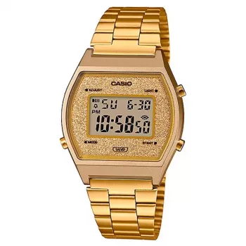 CASIO Moteriškas Skaitmeninis Laikrodis B640WGG-9DF Rožinio Aukso Spalvos Nerūdijantis Plienas