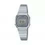 Moteriškas skaitmeninis laikrodis Casio LA670WA-7 – 30 mm, sidabrinis, nerūdijančio plieno apyrankė