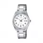 CASIO Women's LTP1302PD7BVE analoginis kvarcinis laikrodis, 34,5 mm nerūdijančio plieno korpusas, sidabrinis ciferblatas, datos rodymas
