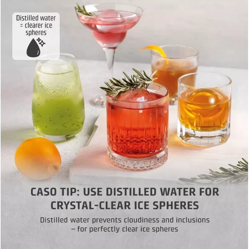 CASO IceBall Pro Automatinis ledo rutulių gaminimo aparatas – 130W, 1.3L, matinė juoda