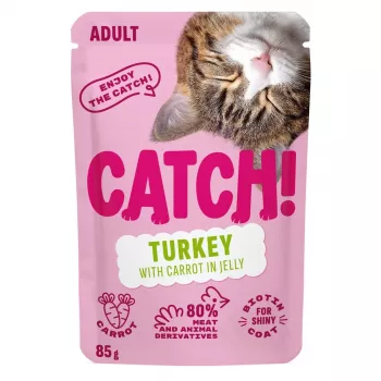CATCH Kalakutiena ir morka želė šlapi kačių maistas, 85 g pakelis