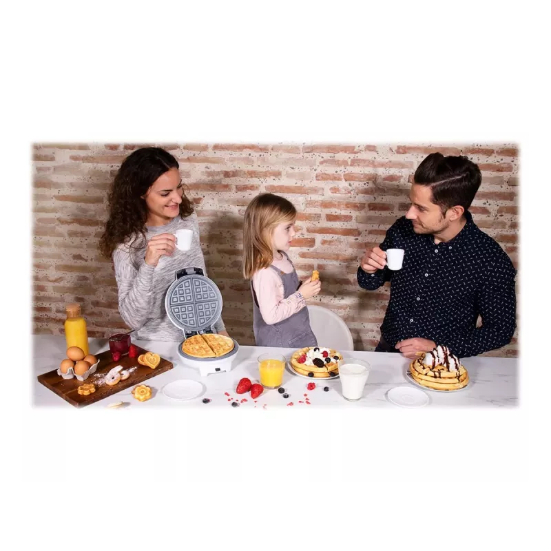 Cecotec Fun Gofrestone 3in1 vaflinė | 700 W | 3 keičiamos plokštės vafliams, keksiukams ir spurgoms | nelipni Gofrestone danga | balta