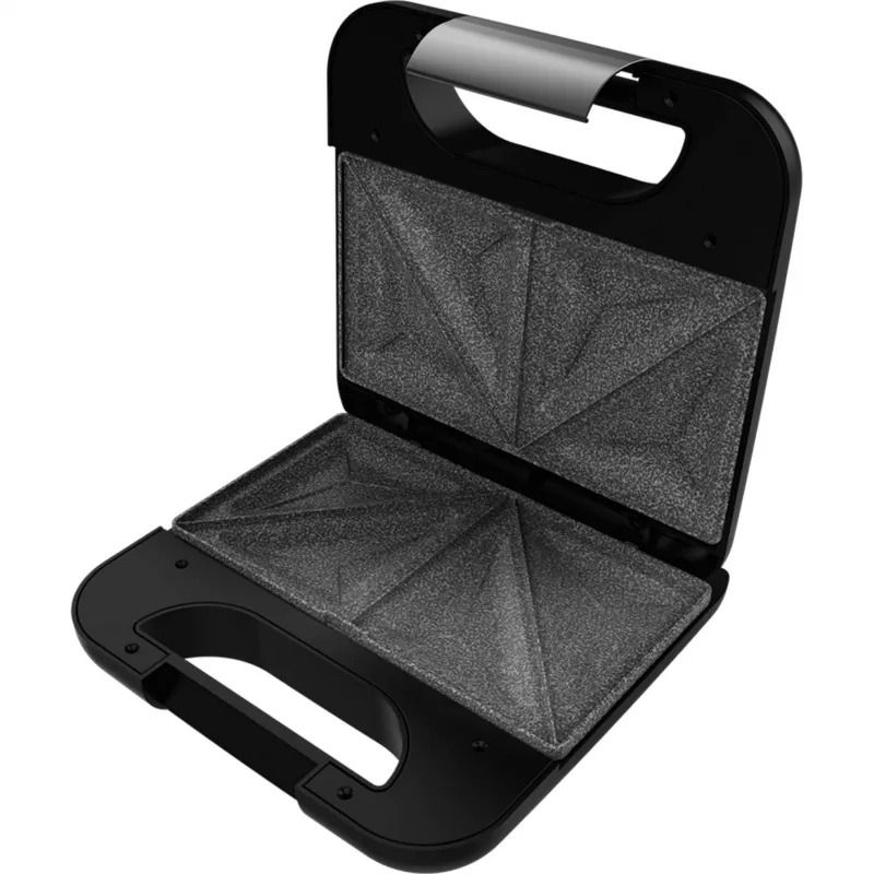 CECOTEC Rock'nToast Classic+ Sumuštinių Kepimo Aparatas (Nerūdijantis Plienas/Juoda, 800 W, 2 Asmenims)
