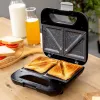 CECOTEC Rock'nToast Classic+ Sumuštinių Kepimo Aparatas (Nerūdijantis Plienas/Juoda, 800 W, 2 Asmenims)