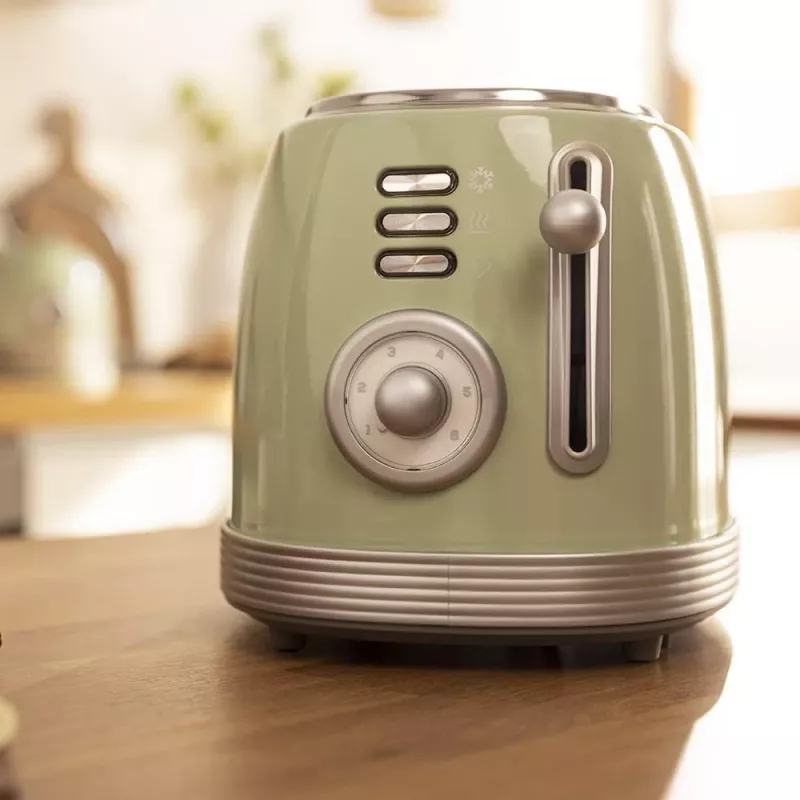 Cecotec Skrudintuvas Toast&Taste 800 Vintage 850 W 2 lizdai Nerūdijantis plienas Šviesiai žalia