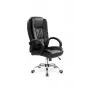 CHAIR RELAX 75x64x110-118 cm Juoda Ergonominė Biuro/Žaidimų Kėdė su PU Oda, Reguliuojamu Aukščiu, Atlošimu Iki 150°, Integruotomis Pagalvėlėmis Galvai ir Juosmeniui, 120 kg Keliamoji Galia