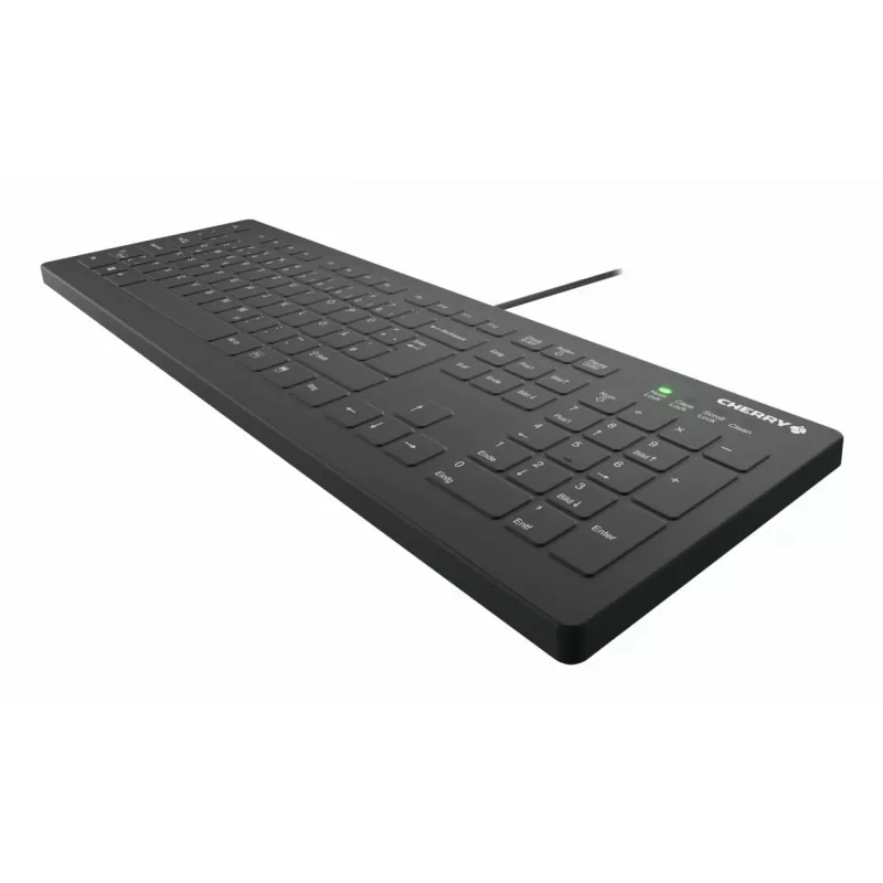 CHERRY Contour Design Active Key AK-C8112 pilno dydžio laidinė USB klaviatūra, žirkliniai jungikliai, QWERTZ išdėstymas, juoda