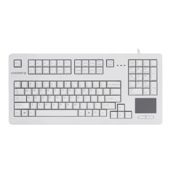 CHERRY G80-11900LUMES-0 TouchBoard Kompaktiška klaviatūra su integruotu jutikliniu kilimėliu, USB, juoda