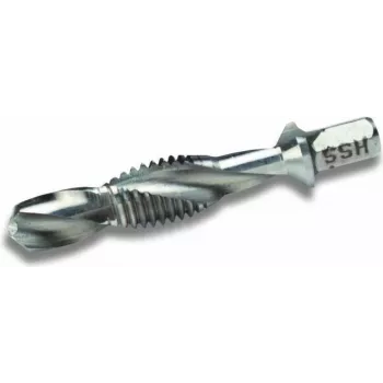Cimco 207374 spiralinis grąžtas su šešiakampiu kotu, 5 mm, spalvotiesiems metalams