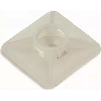 CIMCO 181384 kabelių rišamųjų tvirtinimo pagrindas 27x27 mm natūralus PA66 klijais/sraigtu tvirtinamas rišamiesiems iki 9 mm