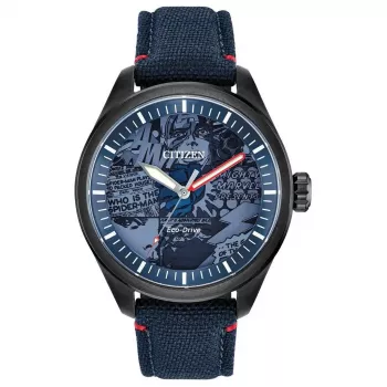 CITIZEN Eco-Drive vyrų laikrodis AW2037-04W 43mm nerūdijantis plienas ruda oda žalias ciferblatas