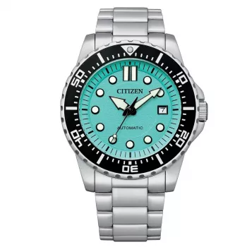 CITIZEN Vyriškas automatinis nardymo laikrodis NJ0170-83Z 43mm oranžinis ciferblatas plieninė apyrankė