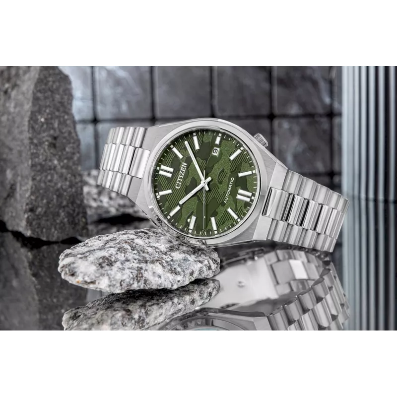 CITIZEN Vyrų Automatinis Laikrodis NJ0159-86X 40mm Auksinio Atspalvio Nerūdijantis Plienas Žalias Ciferblatas