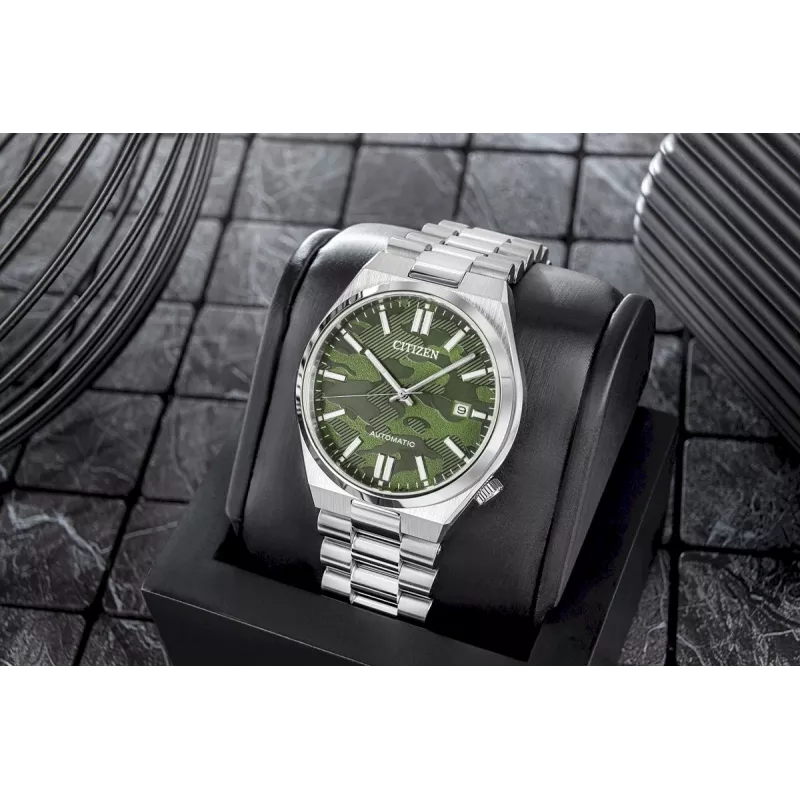 CITIZEN Vyrų Automatinis Laikrodis NJ0159-86X 40mm Auksinio Atspalvio Nerūdijantis Plienas Žalias Ciferblatas