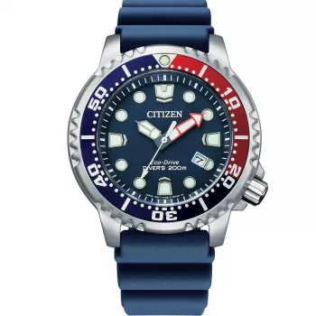 CITIZEN Promaster Diver Eco-Drive Vyriškas Laikrodis BN0168-06L 44mm Mėlynas Ciferblatas Mėlynas Poliuretano Dirželis